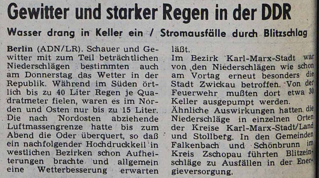 Zeitundsartikel vom Juli 1981