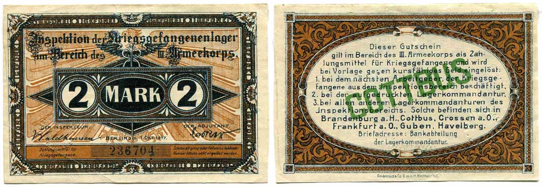 Notgeld Cottbus, 2 Mark