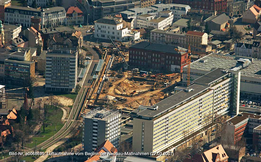 Stadtpromenade Cottbus, Luftbid vom 27.03.2007