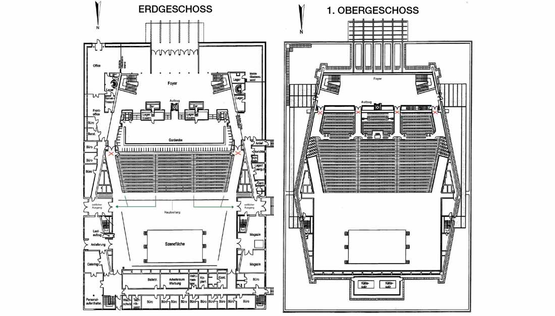 Inneneinrichtug der neu erbauten Stadthalle