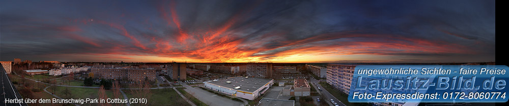 Sonnenuntergang über den Brunschwig-Park